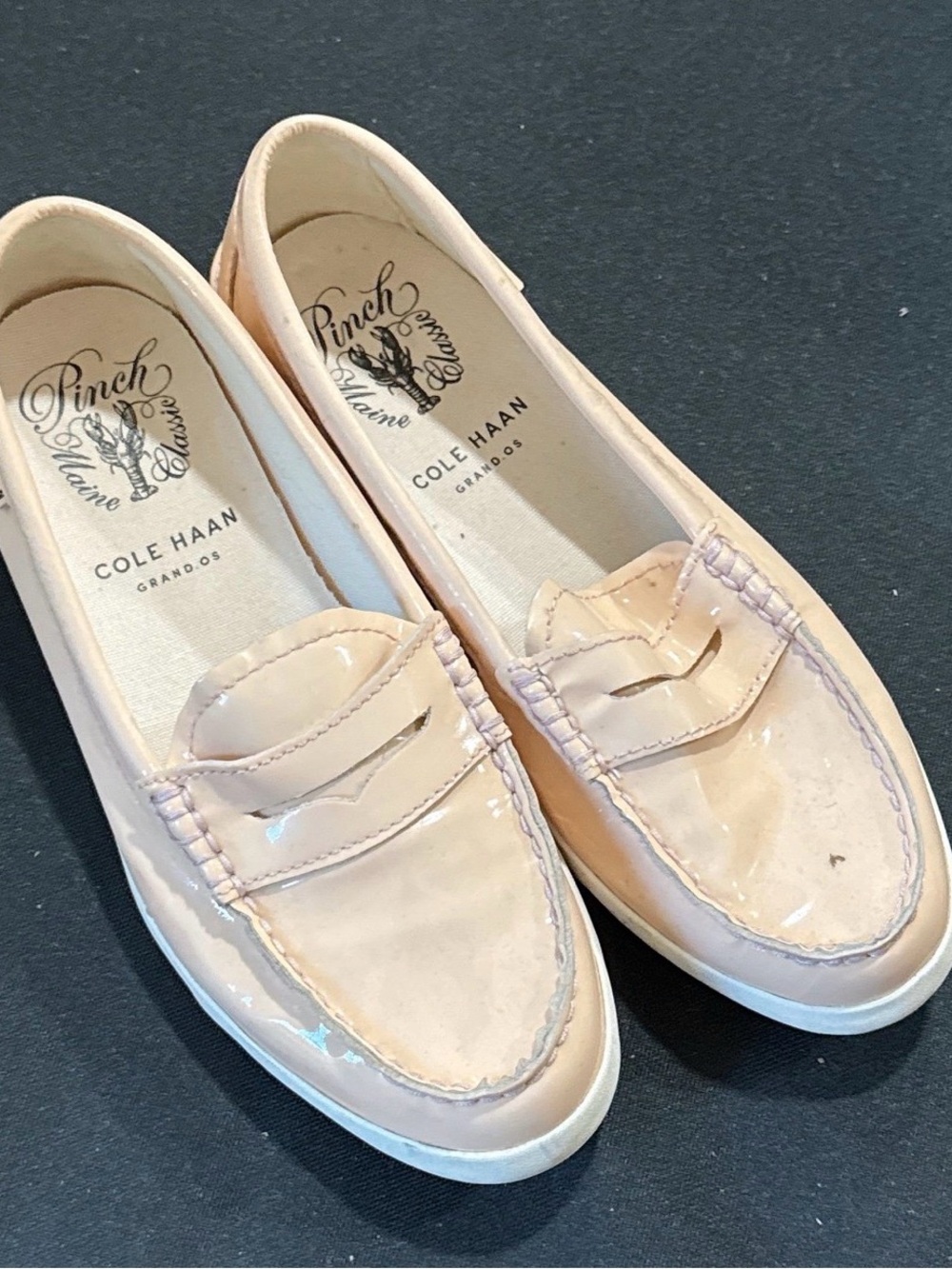 Cole Haan Blush Patent Leather Penny Loafers